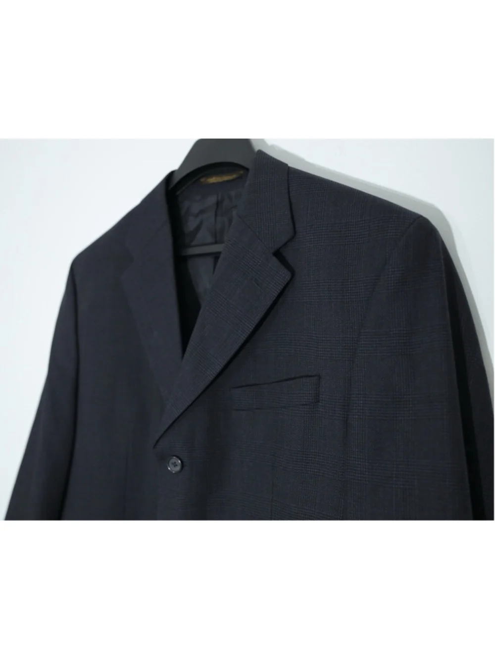 Vtg Chaps Ralph Lauren Blazer Mens 42R Charcoal GrayGlen Plaid Wool Canada 3-Btn